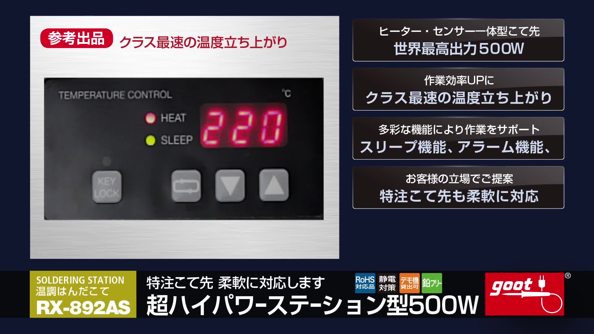 Amazon | 太洋電機産業(goot) 500Wステーション型温調はんだこて こて